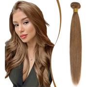 Elailite Human Hair Weave Bundles Hair Weft Extensions Real Human Hair Straight 1 Bundle 100g - #30 Light Auburn - 18 Inch