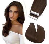 Elailite Invisible Tape in Hair Extensions Human Hair #4 Medium Brown 40 PCS 60g Thin Type Real Natural Remy Skin Weft Hair Extension Long - 24 Inch
