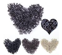 Elailite Micro Rings 5mm Dark brown Silicone Lined 1000 Pcs Links Beads Linkies for Pre Bonded I Tip Human Hair Extensions Feather Hair Extensions