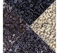 Elailite Micro Rings 5mm Light brown Silicone Lined 1000 Pcs Links Beads Linkies for Pre Bonded I Tip Human Hair Extensions Feather Hair Extensions