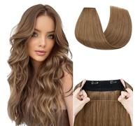 Elailite Secret Wire Hair Extension Invisible Headband With Clips One Piece Real Human Hair Straight (#06 Light Brown, 16 Inch (95 g))