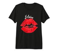 Elaina Red Lips Personalized First Name Premium T-Shirt