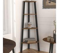 elaina rustic wooden corner shelving unit - vintage pine