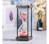 ELAINESTORE Rainbow Hourglass Timer 60 Minute, Wooden Frame Decorative Sand Timer (Red Sand, Large Size)