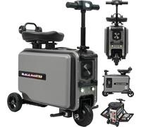 Elala Master Rideable Electric Suitcase, Built for Two - FAA & TSA Approved Under 100Wh, 16 MPH Carry-On Smart Luggage for Adults, Gray, 24.5 x 11.1 x 23.3 inches, Electric Hardside Rideable Carry-on