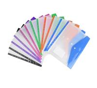 Elalove 12 Pack A4 Plastic Wallets Folders - Clear Punch Pocket Document Files with 6 Colors, Heavy Duty Waterproof PP, Expandable to 2cm, Pre-Punched for 2/3/4 Ring Binders