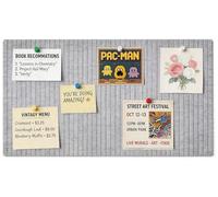 Elalove 60 x 40 cm Notice Board Felt Self-Adhesive 0.9 cm Thick Grey Includes 40 Colourful Push Pins Photo Wall Modern for Office and Children's Room