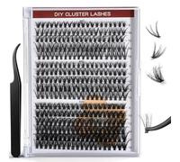 Elalove Set of 320 False Eyelash Extensions - 30D+40D+50D Mix, 16 Rows 8-16 mm - Includes Tweezers for Easy Application
