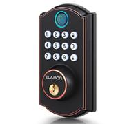ELAMOR Fingerprint Door Lock, Keyless Entry Door Lock with Automatic Locking, 50 User Codes, Smart Deadbolt for Front Door, Security Waterproof, Easy Installation, Ideal for Home Apartment