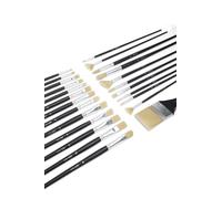 Elan Premium Paint Brush Set, 24 PCS Long Handle Synthetic Hog Brushes with Angled, Bright, Fan, Filbert, Flat, and Round Paintbrushes for Oil Painting