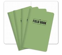 Elan Publishing Company Field Notebook/Journal - 5"x8" - Green Cover - Dot Grid Book - Pack of 4