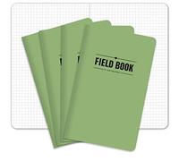 Elan Publishing Company Field Notebook/Journal - 5"x8" - Green Cover - Graph Book - Pack of 4