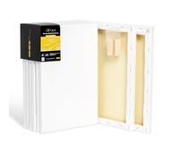 Elan Stretched Canvases 20x30 CM 380 GSM, 6-Pack Art Canvases for Oil Painting, Stretched Canvas for Painting 380GSM, Oil Paint Canvas 20x30