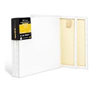 Elan Stretched Canvases 50x50 CM, 6-Pack Large Canvas for Painting 380 GSM
