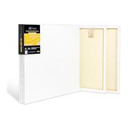 Elan Stretched Canvases 60x60 CM 380 GSM, 4-Pack Art Canvases for Oil Painting, Large Canvas for Painting 380 GSM, Oil Paint Canvas 60x60 CM
