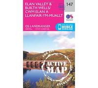 Landranger Active 147 Elan Valley & Builth Wells Map With Digital Version - Pink, Pink One Size