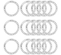 ELANE 24 Pcs Spring O Rings,Mini Locking Carabiner,Small Carabiner Rings Bulk for Crafts Keyrings Buckle Bags Purses Paper DIY (18silver-OD1.3inch)