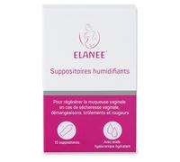 ELANEE Moisturising Suppositories [10 Suppositories] Vaginal Suppositories for Vaginal Dryness, Itching & Burning, with Moisturising Hyaluronic Acid, Hormone-Free (737-00)