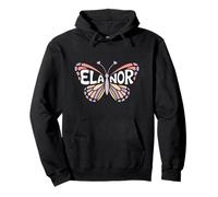 Elanor Butterfly - Personalized Cute Name Word Art Pullover Hoodie