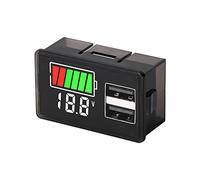 Elantoexis 1 PCS Lithium Battery Capacity Meter Test Display LED Tester Voltmeter,Dual USB DC 8-30V
