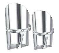 Elantoexis 2Pcs Metal Feed Grain Scoop for Livestock 2 Sizes Heavy Duty Stackable Horse Feed Scoop with Handle for Gardening Farms Silver