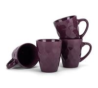 Elanze Designs Dimpled Purple 12 ounce Glossy Ceramic Mugs Matching Set of 4