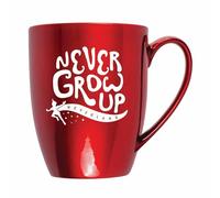 Elanze Designs Never Grow Up Neverland 10 ounce New Bone China Coffee Tea Cup Mug For Your Favorite Morning Brew, Cardinal Red