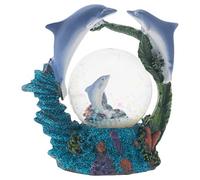 Elanze Designs Swimming Dolphin Family Magical Whimsical Tabletop Dresser Nightstand Figurine Miniature 45MM Sturdy Polyresin Glitter Water Snow Globe Decoration