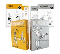 ELAORY Bodyweight & Dumbbell Workout Cards - 100 Large 5"x3.5" Exercise Cards with 24 Strength Moves, Home & Gym Fitness Cards for Men & Women, Beginner Fitness Guide