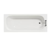 Elara Straight Single Ended Steel Bath with 2 Tap Holes including Legs | White | 1700mm x 700mm