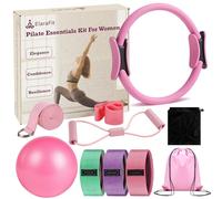 ElaraFit Pilates Kit for Women Home Workout Equipment with Magic Circle Ring, Yoga Ball, Resistance Bands, Complete Fitness Starter Set for Core Strength Toning