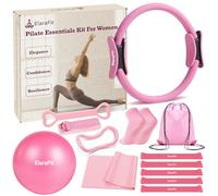 ElaraFit Pilates Kit for Women Home Workout Equipment with Magic Circle Ring, Yoga Ball, Resistance Bands, Complete Fitness Starter Set for Core Strength Toning