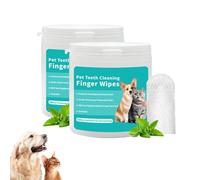 Elarie Natural Pet Dental Finger Wipes, 50 Pcs No Brushing Dog Dental Wipes, Effective Odor & Tartar Remover, Elarie Pet Teeth Cleaning Finger Wipe for Dogs & Cats (#2)