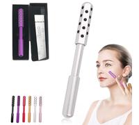 Elarique Glow Sculpt Beauty Roller, Elarique Beauty Roller, 24 Tourmaline Stone Uplift Facial Massaging Beauty Tool, for Face, Eye, Chin, Neck, Body, Skin Tightening (Silver)