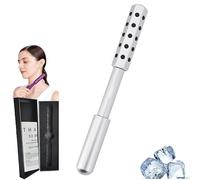 Elarique Glow Sculpting - Premium Beauty Roller, Facelift Pro Face Roller, Uplift Facial Massaging Beauty Tool,with 30 Germanium Stones, with Cooling & Sculpting for Skincare (Silver)
