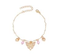Elarith Women's Butterfly Heart pendant anklet, simple elegant beach holiday adjustable bracelet accessories