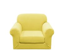 Elastic 3-Seater Sofa Cover - Yellow Anti-Slip Stretch Couch Protector with Separate Cush Covers -, Slish Solid Color Fur Slipcover for Ultimate Protect