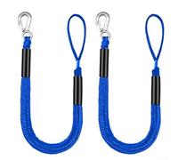 Elastic 4FT Bungee Dock Line with Stainless Steel Snap and Double Foam Float Cover, Designed for Kayak, Boat Mooring and Marine Use with High Resistance (blue)