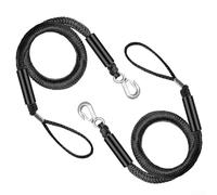 Elastic 4FT Bungee Dock Line with Stainless Steel Snap and Double Foam Float Cover, Designed for Kayak, Boat Mooring and Marine Use with High Resistance (black)