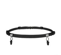 Elastic Adjustable Running Belt for Marathons and Triathlons with Waterproof Features, Reflective Strips, and Secure Attachment to Hold Race Numbers and Energy Bars Without pins (Black and White)