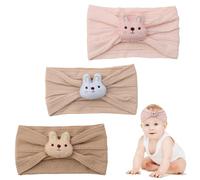 Elastic Baby Headband, 3 Pieces Baby Turban Headband, Turban Hat Baby Soft Elastic Hair Bands Baby Newborn Girls Toddler Headbands, Cotton Headbands for Children, Toddlers