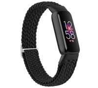 Elastic Band Compatible with Fitbit Luxe Bands Women Men, Soft Adjustable Stretchy Loop Replacement Strap for Fitbit Luxe Fitness and Wellness Tracker (Black)