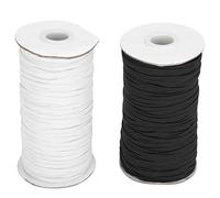 Elastic Band Flat Sewing Rope/Cord/String DIY Sleeve Mask Making High Elastic 100 Yard/Roll (Black and White)