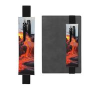 Elastic Band Pen Holder Leather Pencil Holder for Notebook Red Hot Lava from Kilauea Volcano Pen Sleeve Pouch Adjustable Journal Pen Case Bookmark Fits for 8" to 10" Notebooks Planners Books Black