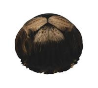 Elastic Band Waterproof Shower Cap, Double Layers Reusable Shower Cap for Women, African Lion Wild Feline Mane Closeup Wildlife