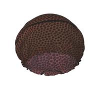 Elastic Band Waterproof Shower Cap, Double Layers Reusable Shower Cap for Women, American Football Laces