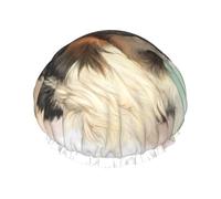 Elastic Band Waterproof Shower Cap, Double Layers Reusable Shower Cap for Women, Bernese Mountain Dog Realistic Portrait Berner