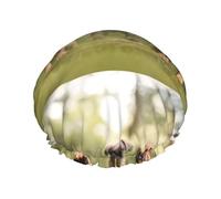 Elastic Band Waterproof Shower Cap, Double Layers Reusable Shower Cap for Women, Boxer Dogs Puppies Pets Family Dogs