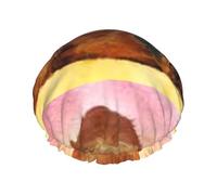 Elastic Band Waterproof Shower Cap, Double Layers Reusable Shower Cap for Women, Cavalier King Charles Spaniel