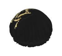 Elastic Band Waterproof Shower Cap, Double Layers Reusable Shower Cap for Women, Cheetah